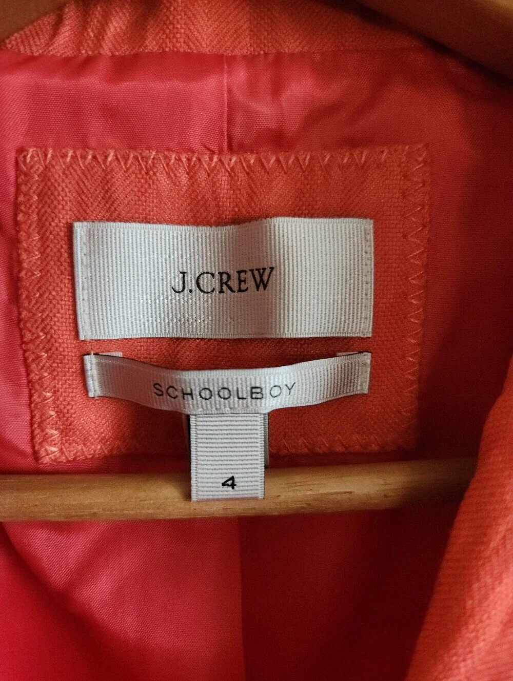 J. Crew Schoolboy Coral Viscose Blend Blazer Jacket Lined Thick Small 4